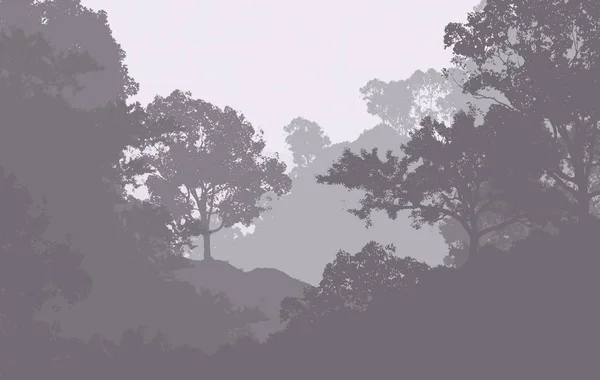 Abstrakt Natur Bakgrund Med Hazy Skogsträd — Stockfoto
