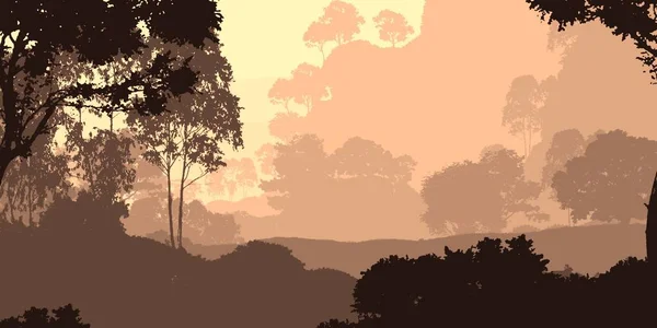 Abstrakcyjny Charakter Tła Mgnimi Drzewami Leśnymi — Zdjęcie stockowe
