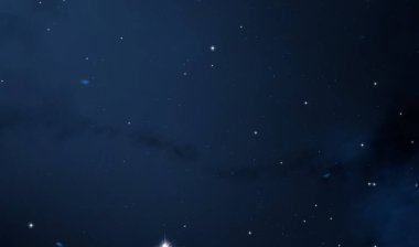 Evren yıldız ve gazla dolu. Uzak evren İllüstrasyon.  