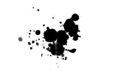 2d illüstrasyon. Siyah mürekkep sıçramaları. Parlak malzeme üzerine boya sıçradı. siyah ve beyaz nokta. 