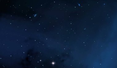 Evren yıldız ve gazla dolu. Uzak evren İllüstrasyon.  