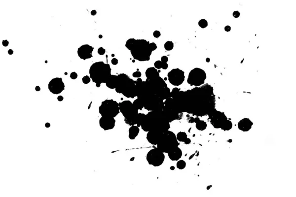 Ilustración Tinta Negra Salpica Pintura Salpicaduras Material Brillante Puntos Blanco —  Fotos de Stock