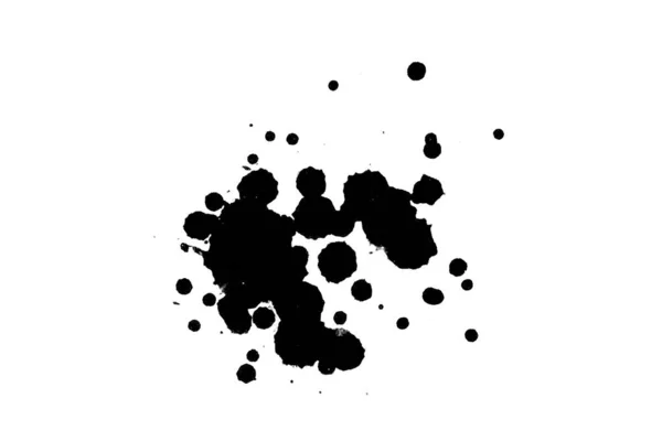 Illustration Black Ink Splashes Paint Splatters Bright Material — Stock Photo, Image