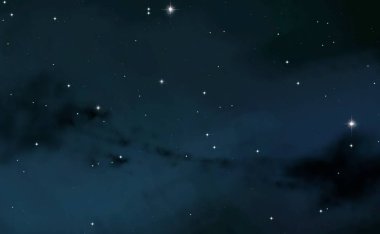 Evren yıldız ve gazla dolu. Uzak evren İllüstrasyon.  