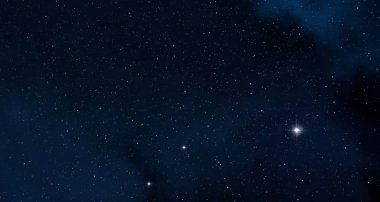 Evren yıldız ve gazla dolu. Uzak evren İllüstrasyon.  