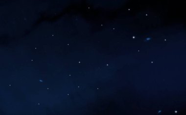 Evren yıldız ve gazla dolu. Uzak evren İllüstrasyon.  