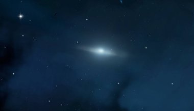 Evren yıldız ve gazla dolu. Uzak evren İllüstrasyon.  