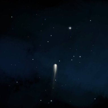 Evren yıldız ve gazla dolu. Uzak evren İllüstrasyon.  