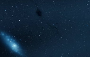 Evren yıldız ve gazla dolu. Uzak evren İllüstrasyon.  