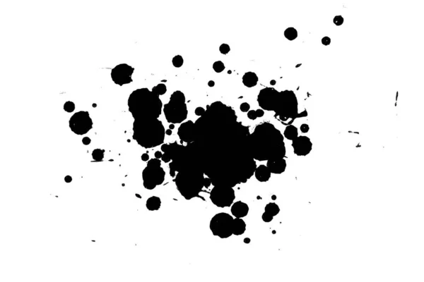 Illustration Black Ink Splashes Paint Splatters Bright Material Black White — Stock Photo, Image