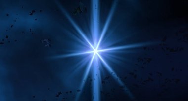 2D çizim. Derin geniş uzay. Parlak yıldızlar, gezegenler, uydular. Çeşitli bilim kurgu yaratıcı arka planlar. Uzay sanatı. Uzaylı güneş sistemleri. Uzaktan. Gerçekçi arka plan derin evren.