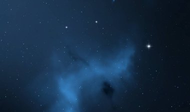 Evren yıldız ve gazla dolu. Uzak evren İllüstrasyon.  