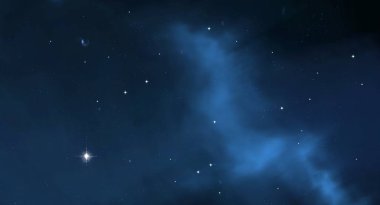 Evren yıldız ve gazla dolu. Uzak evren İllüstrasyon.  