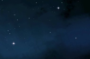 Evren yıldız ve gazla dolu. Uzak evren İllüstrasyon.  