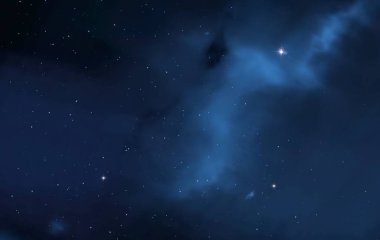 Evren yıldız ve gazla dolu. Uzak evren İllüstrasyon.  