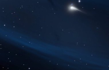 Evren yıldız ve gazla dolu. Uzak evren İllüstrasyon.  