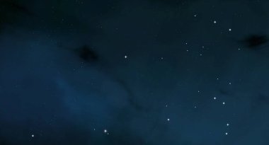 Evren yıldız ve gazla dolu. Uzak evren İllüstrasyon.  