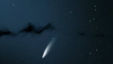 Evren yıldız ve gazla dolu. Uzak evren İllüstrasyon.  