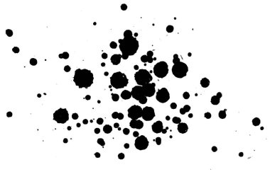 2d illüstrasyon. Siyah mürekkep sıçramaları. Parlak malzeme üzerine boya sıçradı. siyah ve beyaz nokta. 