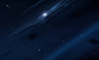 Derin uzay yıldız alanı. Evren yıldızlarla ve gazla dolu. çok uzak bir evren çizimi.  