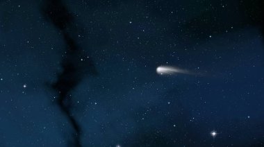 Evren yıldız ve gazla dolu. Uzak evren İllüstrasyon.  