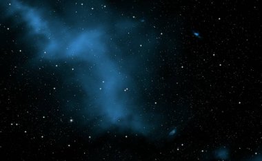 Evren yıldız ve gazla dolu. Uzak evren İllüstrasyon.  