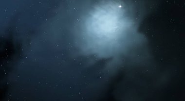 Derin uzay yıldız alanı. Evren yıldızlarla ve gazla dolu. çok uzak bir evren çizimi. 