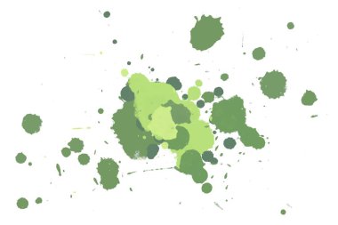 2d illüstrasyon. Renkli mürekkep sıçramaları. Parlak malzeme üzerine boya sıçramaları. 