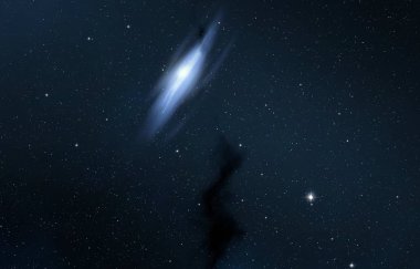 Evren yıldız ve gazla dolu. Uzak evren İllüstrasyon.  