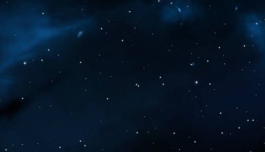 Evren yıldız ve gazla dolu. Uzak evren İllüstrasyon.  