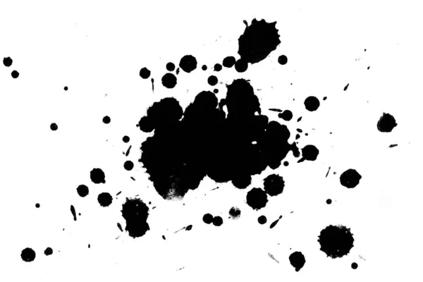 Illustration Black Ink Splashes Paint Splatters Bright Material Black White — Stock Photo, Image