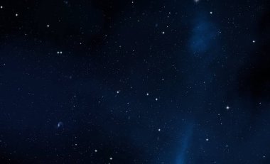 Evren yıldız ve gazla dolu. Uzak evren İllüstrasyon.  