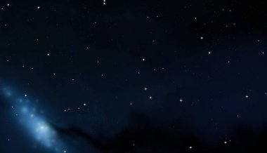 Evren yıldız ve gazla dolu. Uzak evren İllüstrasyon.  