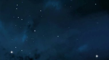 Evren yıldız ve gazla dolu. Uzak evren İllüstrasyon.  