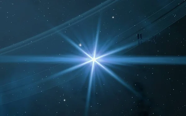 2番目のイラスト 広い空間だ 明るい星 様々なサイエンスフィクションの創造的な背景 宇宙芸術 太陽系外惑星 遠くの空間 現実的な背景深い宇宙 — ストック写真