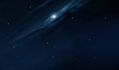 2d illüstrasyon. Derin geniş alan. Yıldızlar, gezegenler ve uydular. Çeşitli bilim kurgu yaratıcı fon. Uzay sanatı. Uzaylı güneş sistemleri. Gerçekçi arka plan 