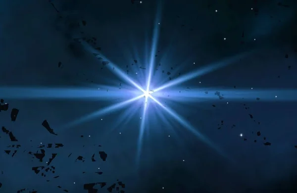 Illusztráció Valósághű Csillagmintás Háttér Üres Csillagközi Tér Fényes Csillagok Flash — Stock Fotó
