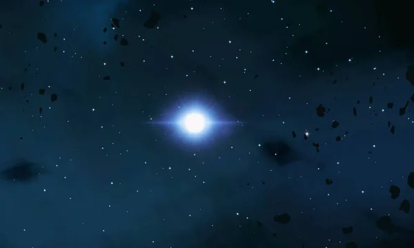 Ilustração Espaço Profundo Vasto Estrelas Brilhantes Planetas Luas Vários Cenários — Fotografia de Stock