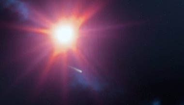 2D çizim. Derin geniş uzay. Parlak yıldızlar, gezegenler, uydular. Çeşitli bilim kurgu yaratıcı arka planlar. Uzay sanatı. Uzaylı güneş sistemleri. Uzaktan. Gerçekçi arka plan derin evren.