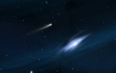 2d illüstrasyon. Derin geniş alan. Yıldızlar, gezegenler ve uydular. Çeşitli bilim kurgu yaratıcı fon. Uzay sanatı. Uzaylı güneş sistemleri. Gerçekçi arka plan 