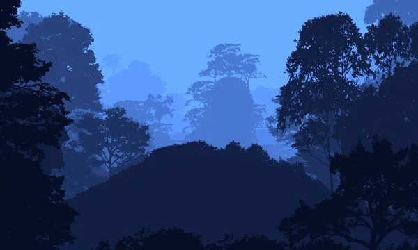 Naturhintergrund Mit Bäumen Nebel Und Waldnebel — Stockfoto