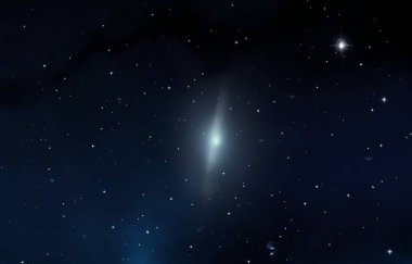 2d illüstrasyon. Derin geniş alan. Yıldızlar, gezegenler ve uydular. Çeşitli bilim kurgu yaratıcı fon. Uzay sanatı. Uzaylı güneş sistemleri. Gerçekçi arka plan 