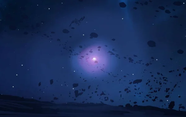 Темний Простір Абстрактні Шпалери Блиском — стокове фото