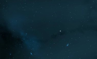 2d illüstrasyon. Derin geniş alan. Yıldızlar, gezegenler ve uydular. Çeşitli bilim kurgu yaratıcı fon. Uzay sanatı. Uzaylı güneş sistemleri. Gerçekçi arka plan 