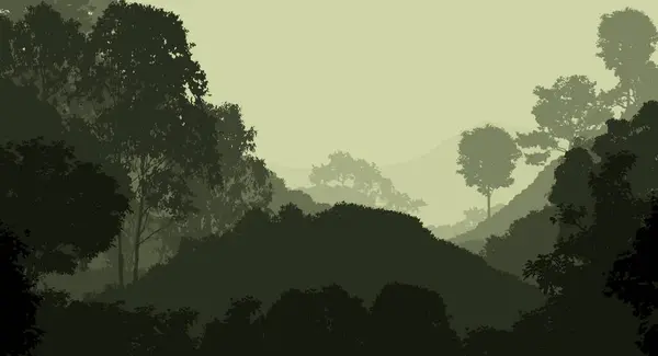 Abstracte Achtergrond Met Heuvels Mist Bos Nevel — Stockfoto