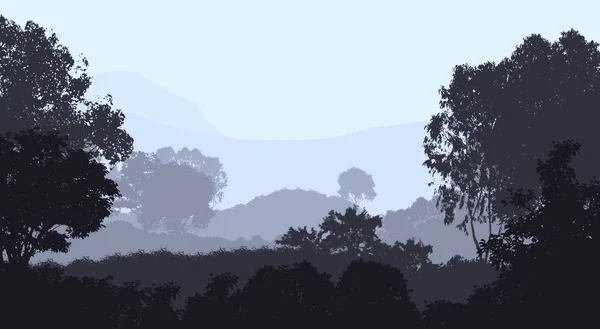 Абстрактний Фон Пагорбами Тумані Лісовим Туманом — стокове фото