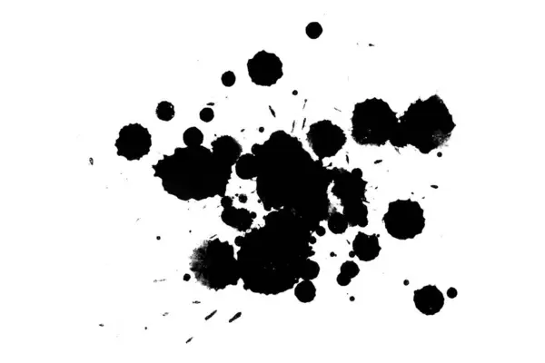 Illustratie Zwarte Inkt Spatten Verf Splatters Witte Achtergrond — Stockfoto