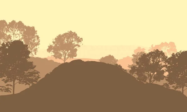 Абстрактный Фон Холмами Тумане Лесной Дымке — стоковое фото