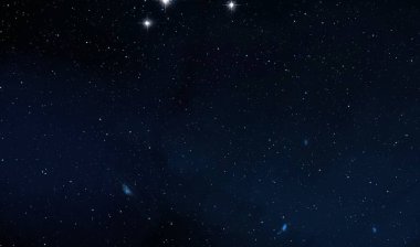 2d illüstrasyon. Derin geniş alan. Yıldızlar, gezegenler ve uydular. Çeşitli bilim kurgu yaratıcı fon. Uzay sanatı. Uzaylı güneş sistemleri. Gerçekçi arka plan 