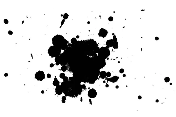Illustration Black Ink Splashes Paint Splatters Bright Material — Stock Photo, Image
